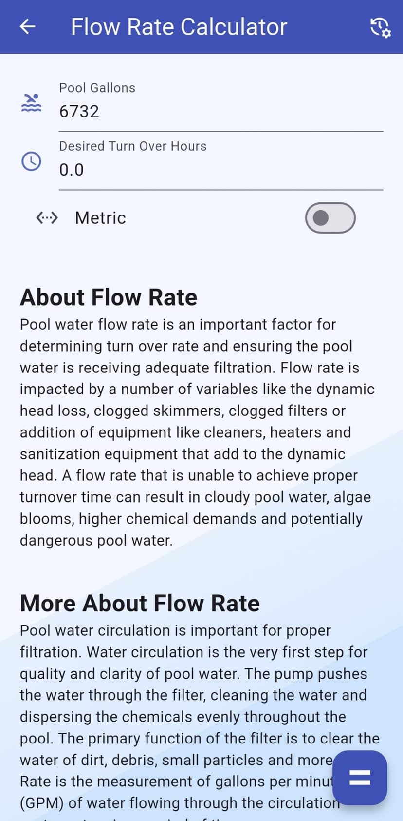 Flow Rate Calculator App
