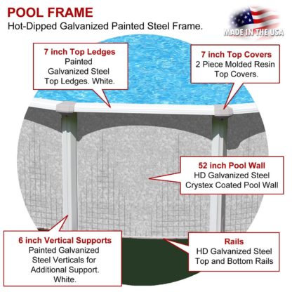 Heritage TA 301552GP-DXP Taos Complete Above Ground Pool, 30-Feet x 15-Feet x 52-Inch