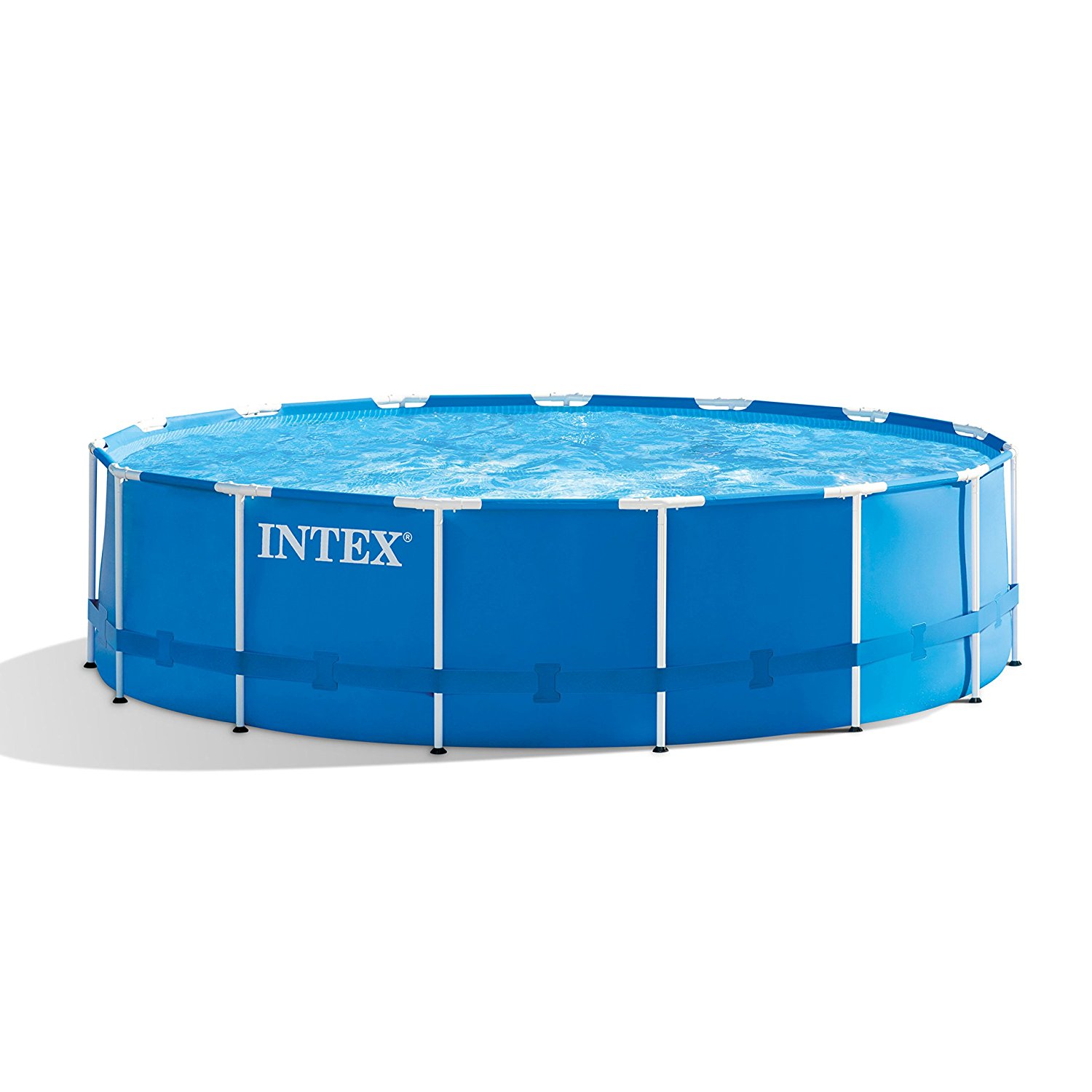 Intex 28241EH 15ft X 48in Metal Frame Pool Set with Filter Pump, Ladder, Ground Cloth & Pool