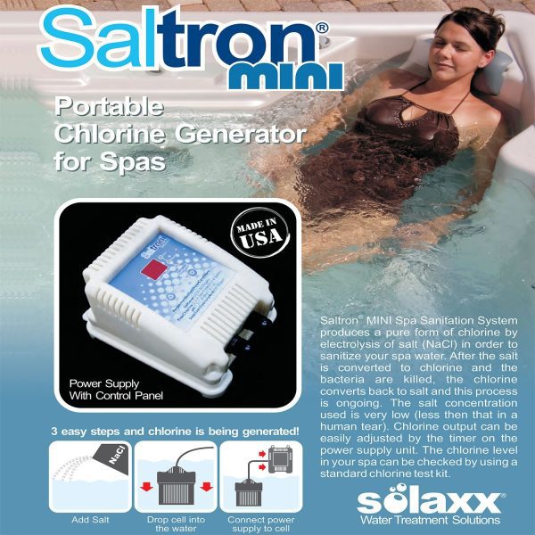 Saltron Mini Salt System Drop-In Saltwater Chlorine Generator for Hot Tubs & Swim Spas - up to 2000 Gallons