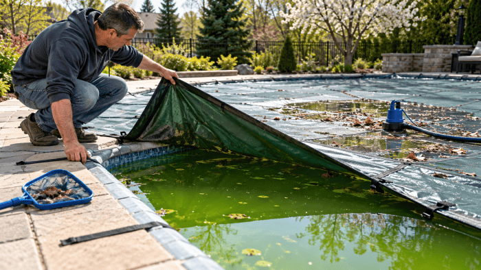 Pool Cover Green Water in Spring: How to Clear It Safely