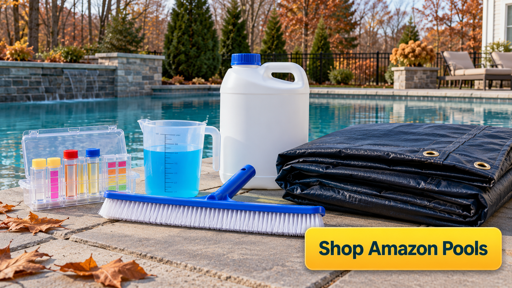 Winter pool closing supplies with Shop Amazon Pools button
